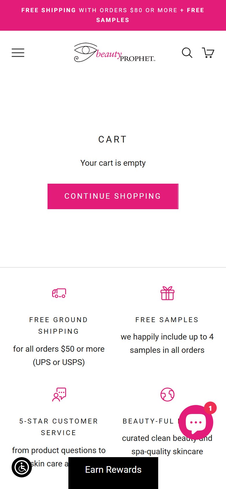Beauty Prophet — cart with no cross-sell