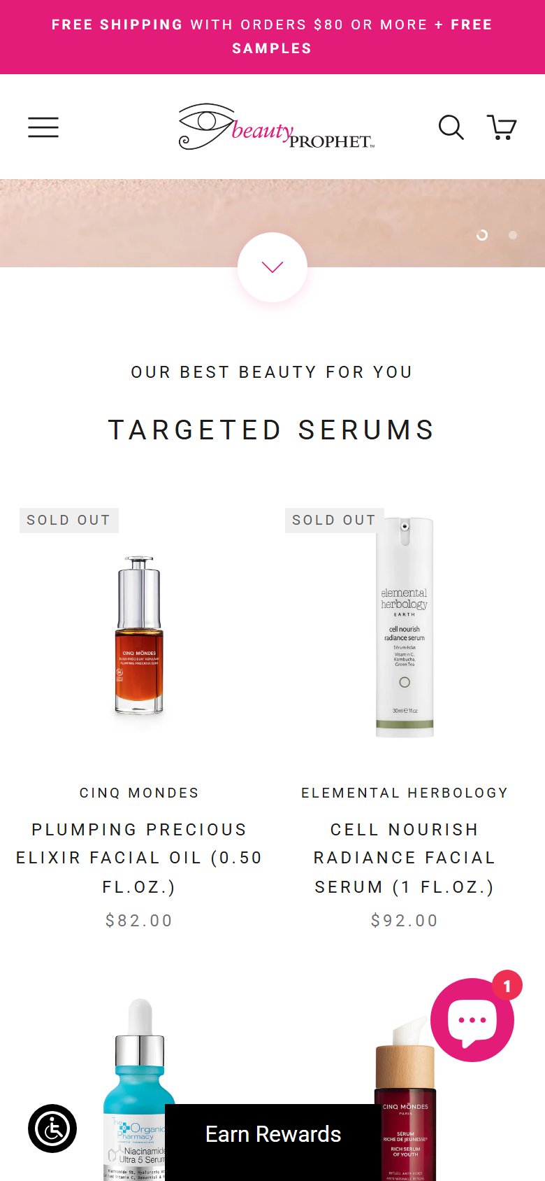 Beauty Prophet — no ATC on homepage product tiles