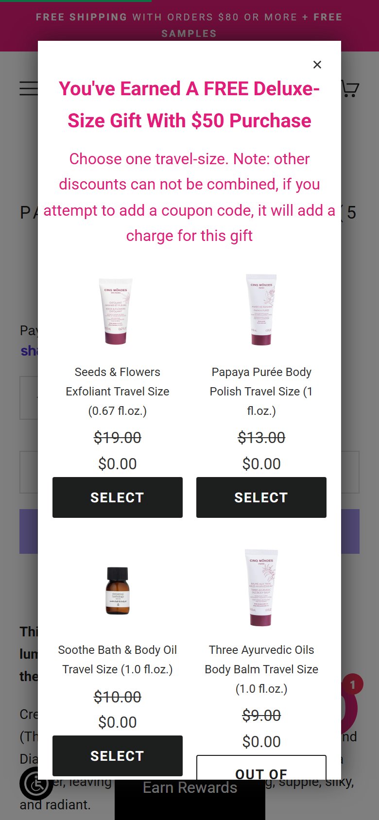 Beauty Prophet — gift modal fires instead of cart drawer